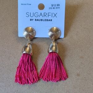 Sugarfix by BaubleBar Gold and Pink Tassel Earrings